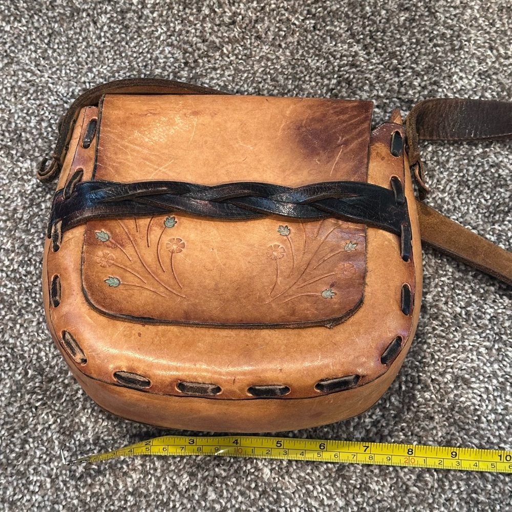 Vintage stamped Leather Bag/Purse